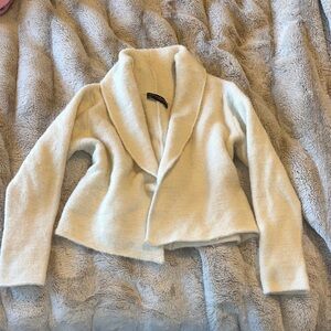 Peruvian Connection Alpaca Crop White Cardigan